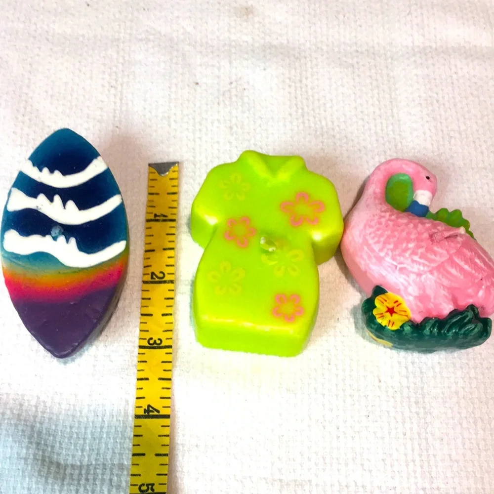 Set/9 FLOATING SUMMER SEASIDE CANDLES 🏄‍♀️🦩🌺👙👒🌼🪸👚
